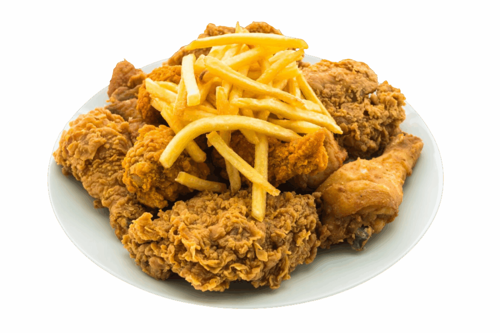crispy fried chicken with french fries in Orange NJ